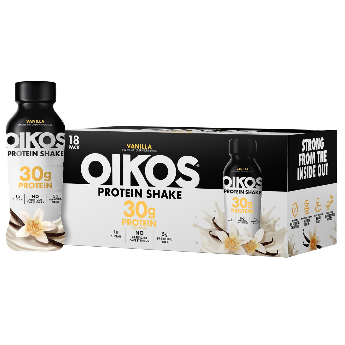 Oikos Protein Shake, 30g of Protein, Vanilla, 12 fl oz, 18 ct - product image 1