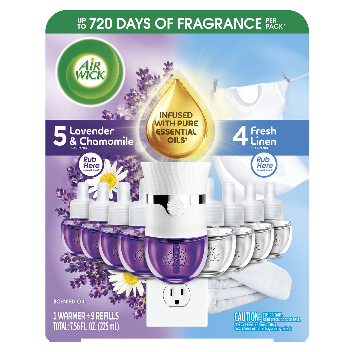 Air Wick Plug-In Scented Oils with Warmer, Variety Pack, 1 Warmer + 9 Refills - product image 1