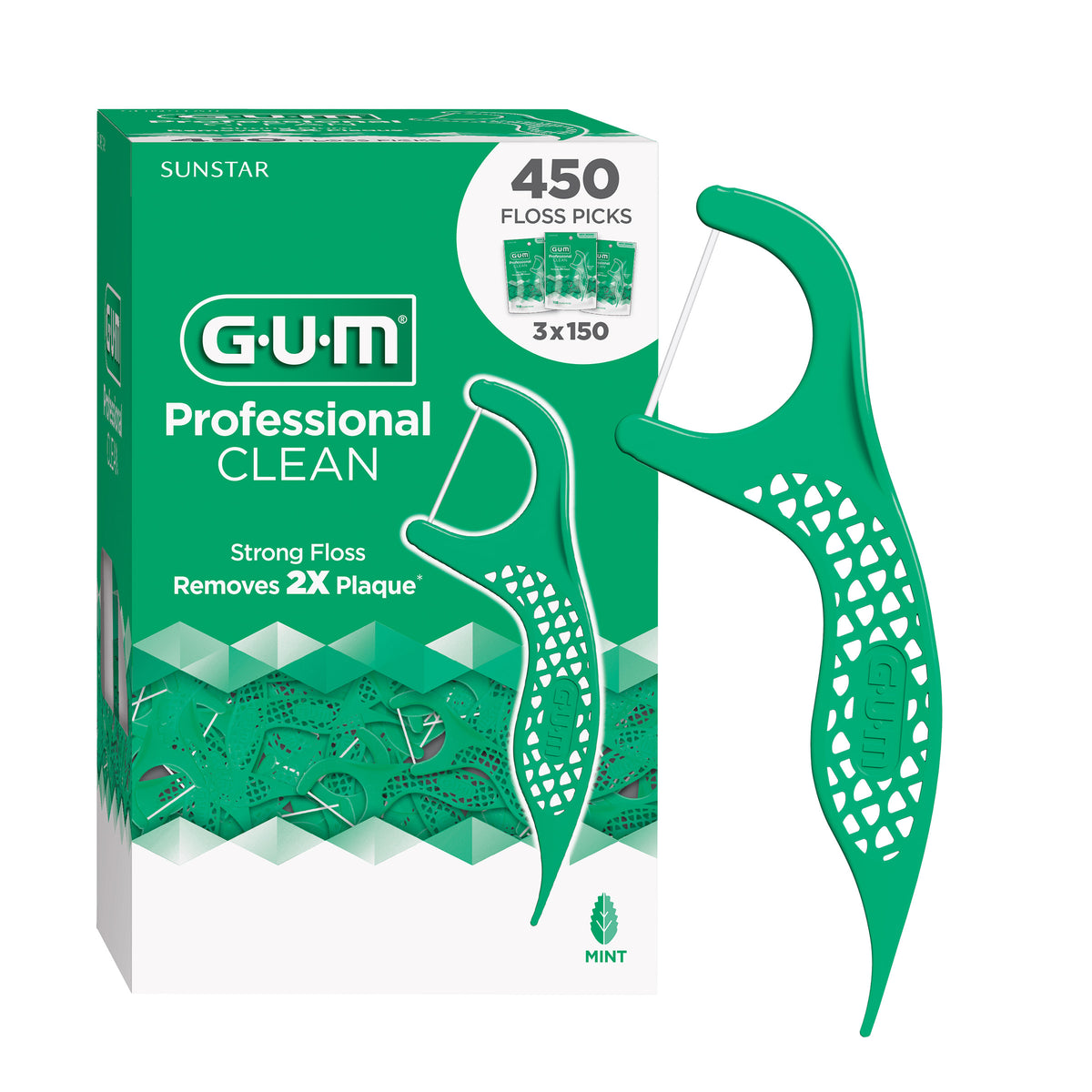GUM Professional Clean Dental Floss Picks, Fresh Mint, 450 ct - product image 6