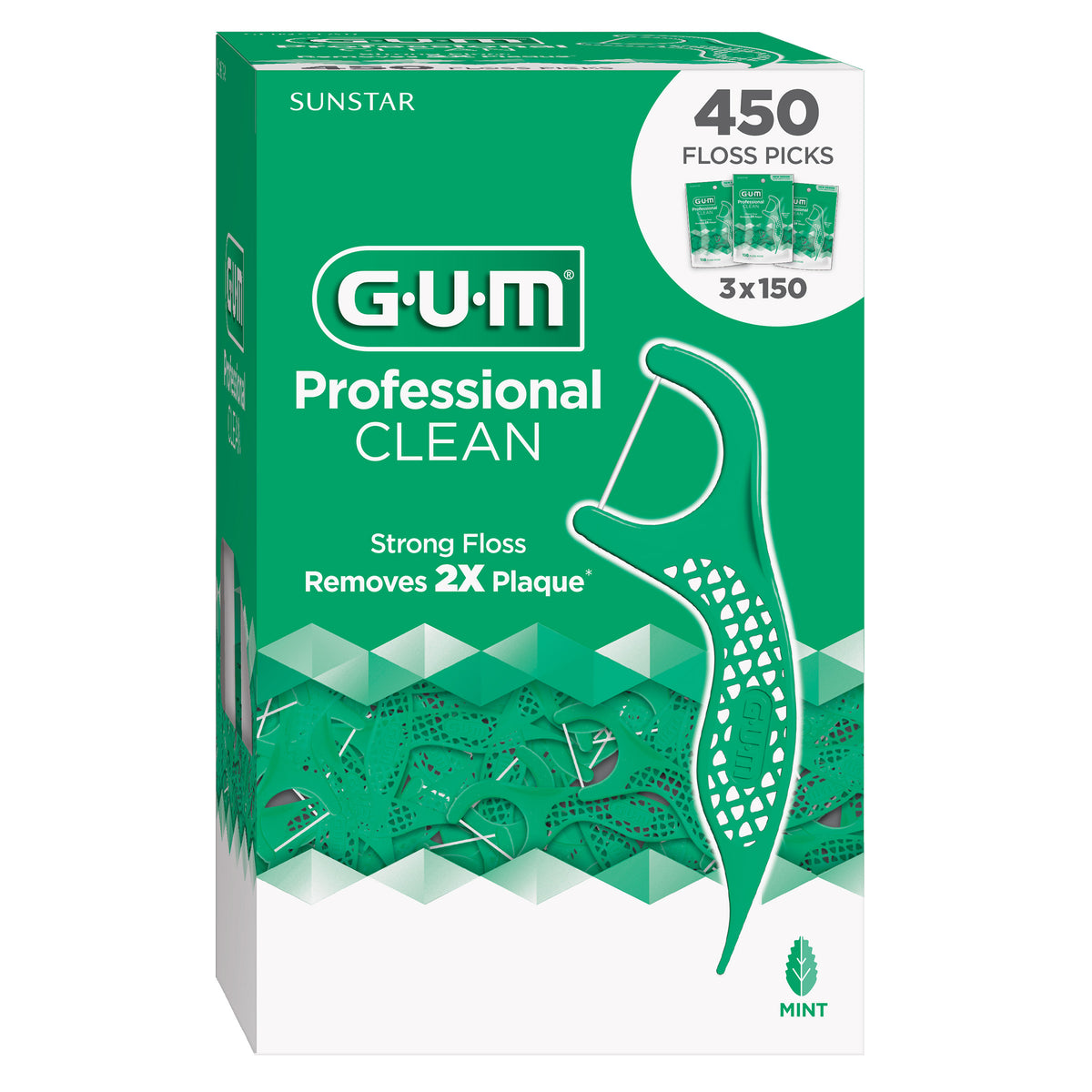 GUM Professional Clean Dental Floss Picks, Fresh Mint, 450 ct - product image 5