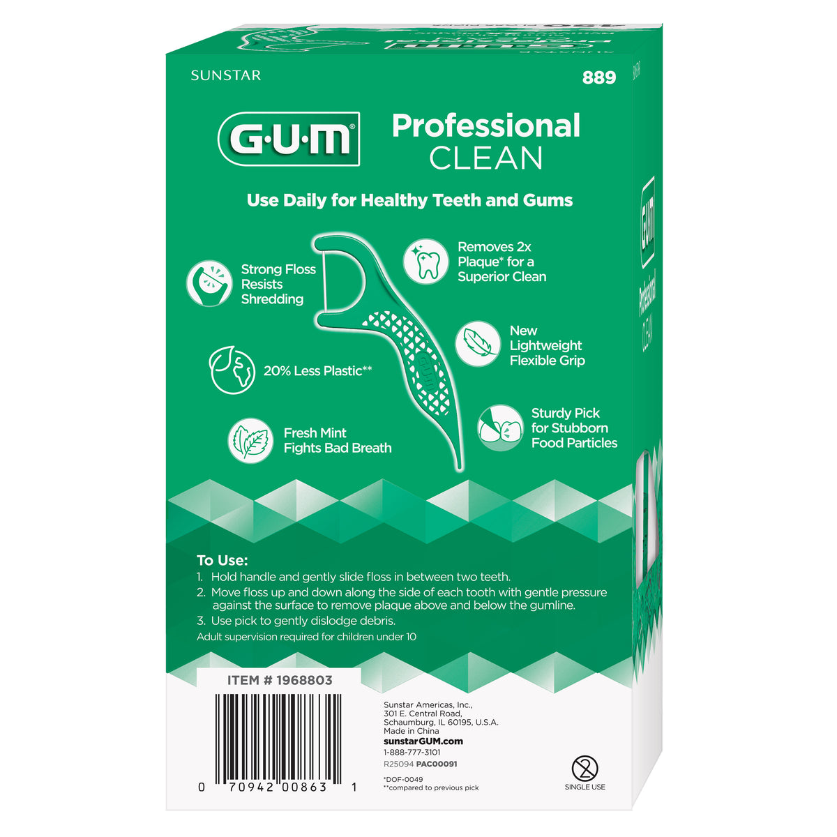 GUM Professional Clean Dental Floss Picks, Fresh Mint, 450 ct - product image 4