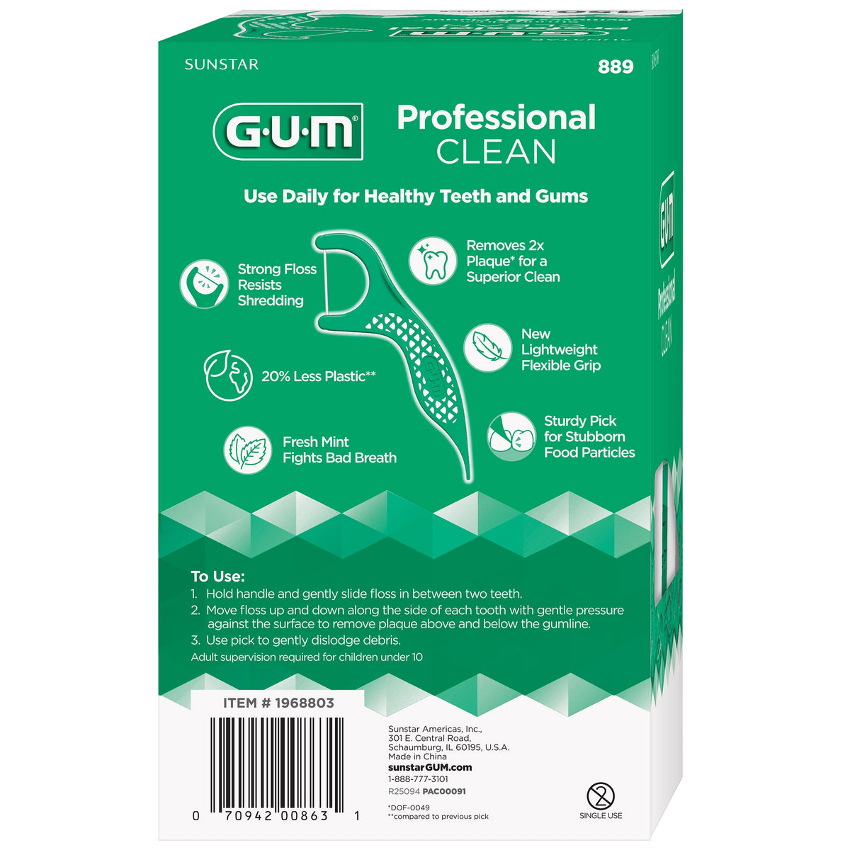 GUM Professional Clean Dental Floss Picks, Fresh Mint, 450 ct - product image 3