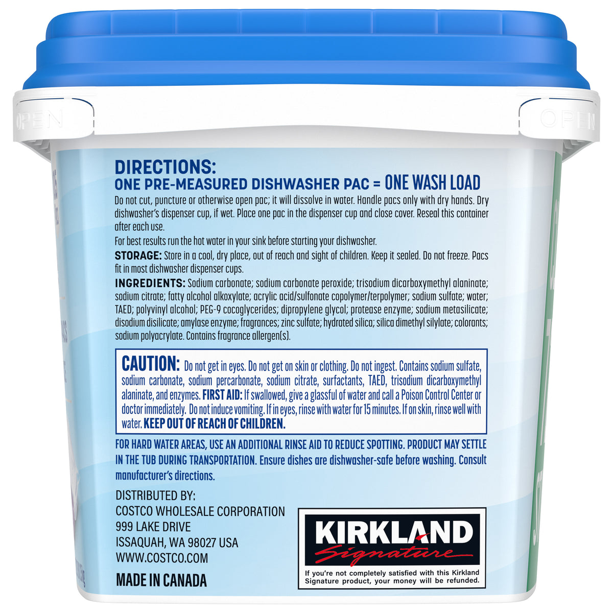 Kirkland Signature Ultra Shine Dishwasher Detergent Pacs, Fresh Scent, 105 ct - product image 3