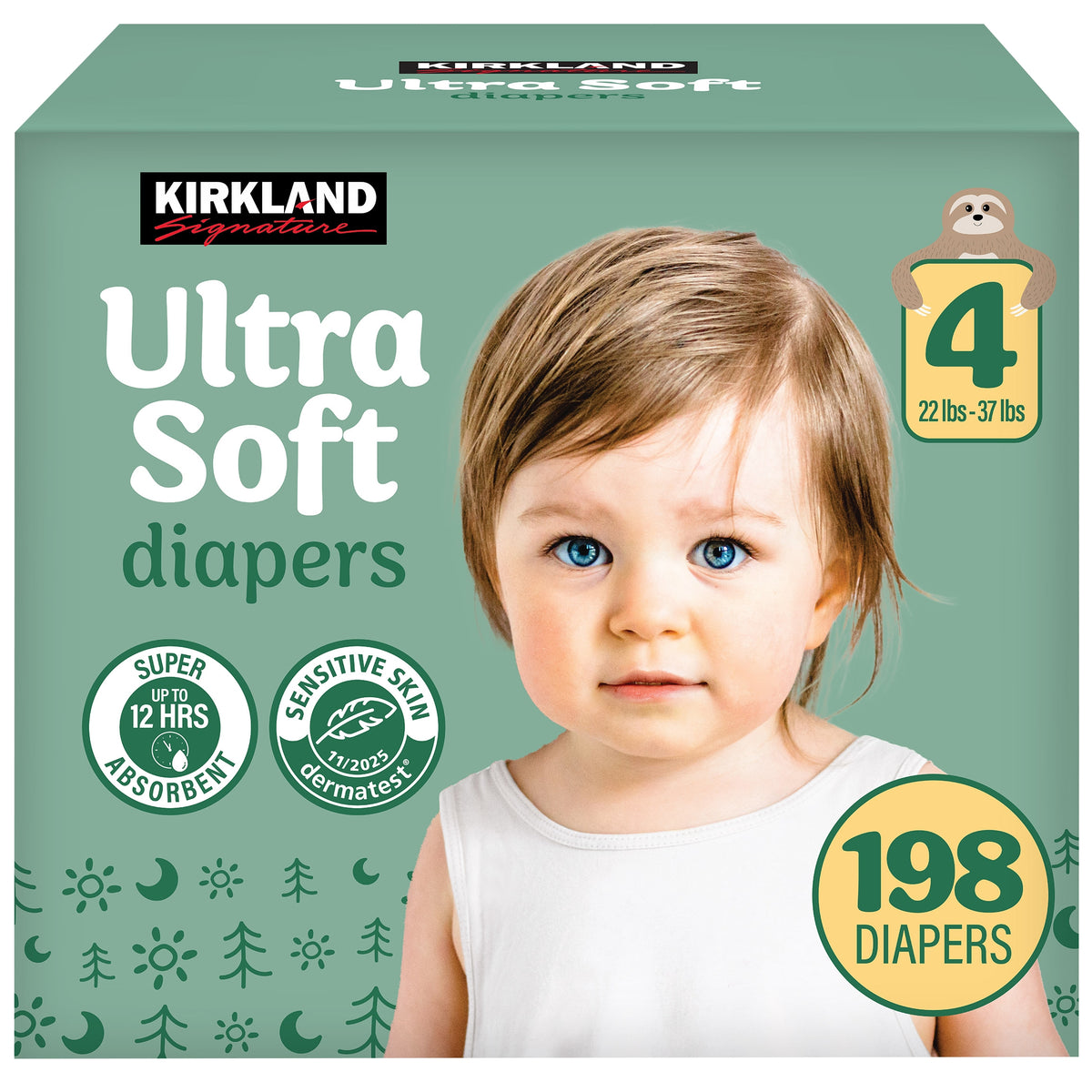 Kirkland Signature Ultra Soft Diapers, Size 4, 198 ct - product image 1