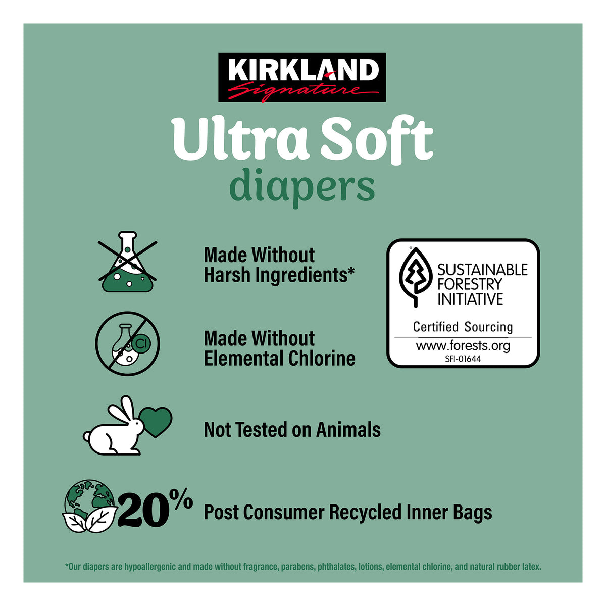 Kirkland Signature Ultra Soft Diapers, Size 4, 198 ct - product image 3