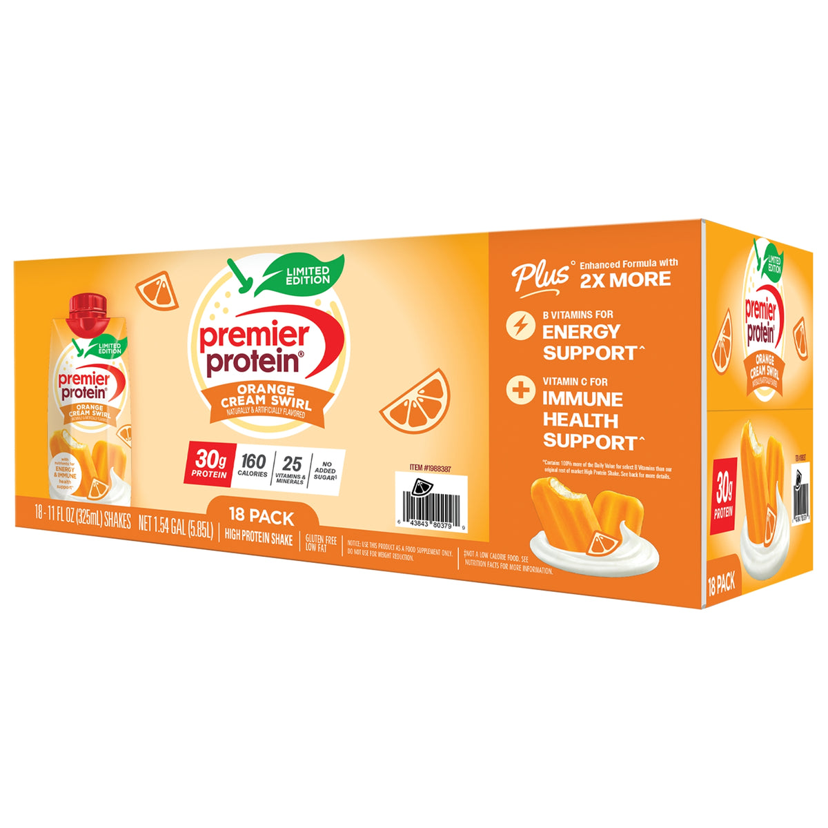 Premier Protein Shake, 30g Protein, Orange Cream Swirl, 11 fl oz, 18 ct - product image 2