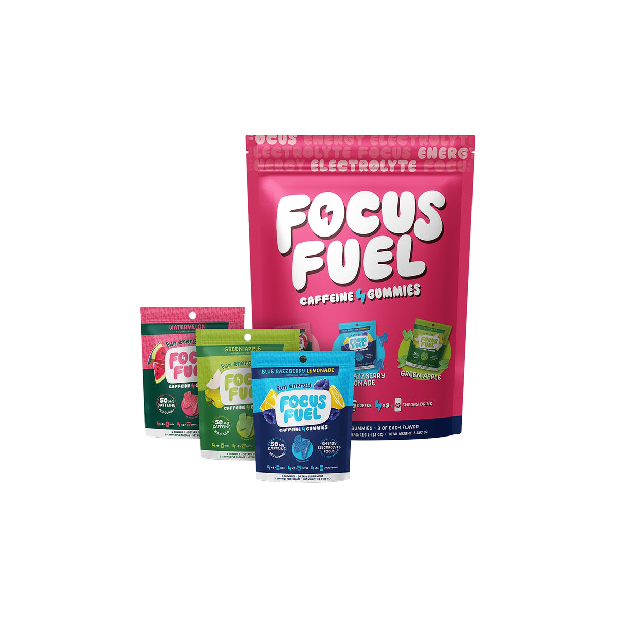FocusFuel Caffeine Gummies, Variety Pack, 0.423 oz, 9 ct - product image 1