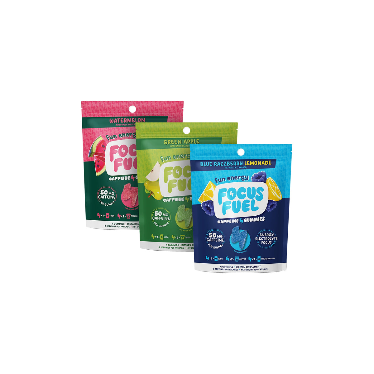 FocusFuel Caffeine Gummies, Variety Pack, 0.423 oz, 9 ct - product image 2