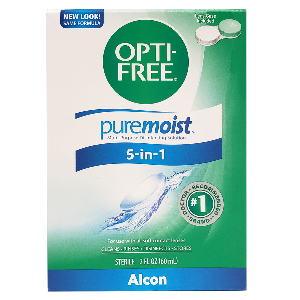 OPTI-FREE Puremoist Multi-Purpose Contact Lens Solution with Lens Case, 2 fl oz, 4 ct - product image 1