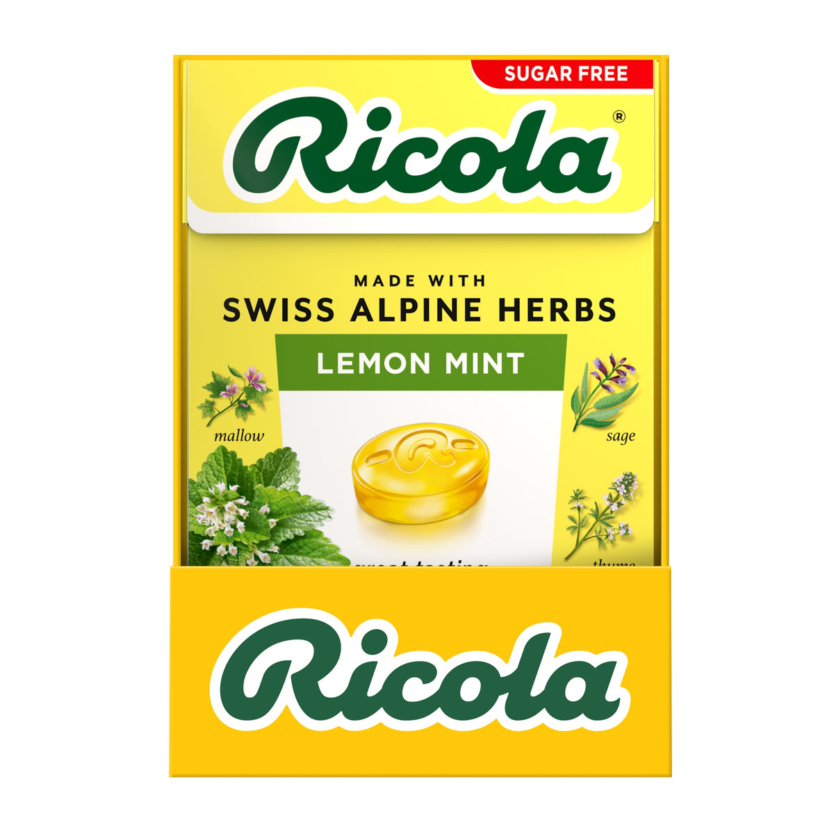 Ricola Sugar Free Lemon Mint Throat Drops Box, 18 Drops, 10 ct - product image 1
