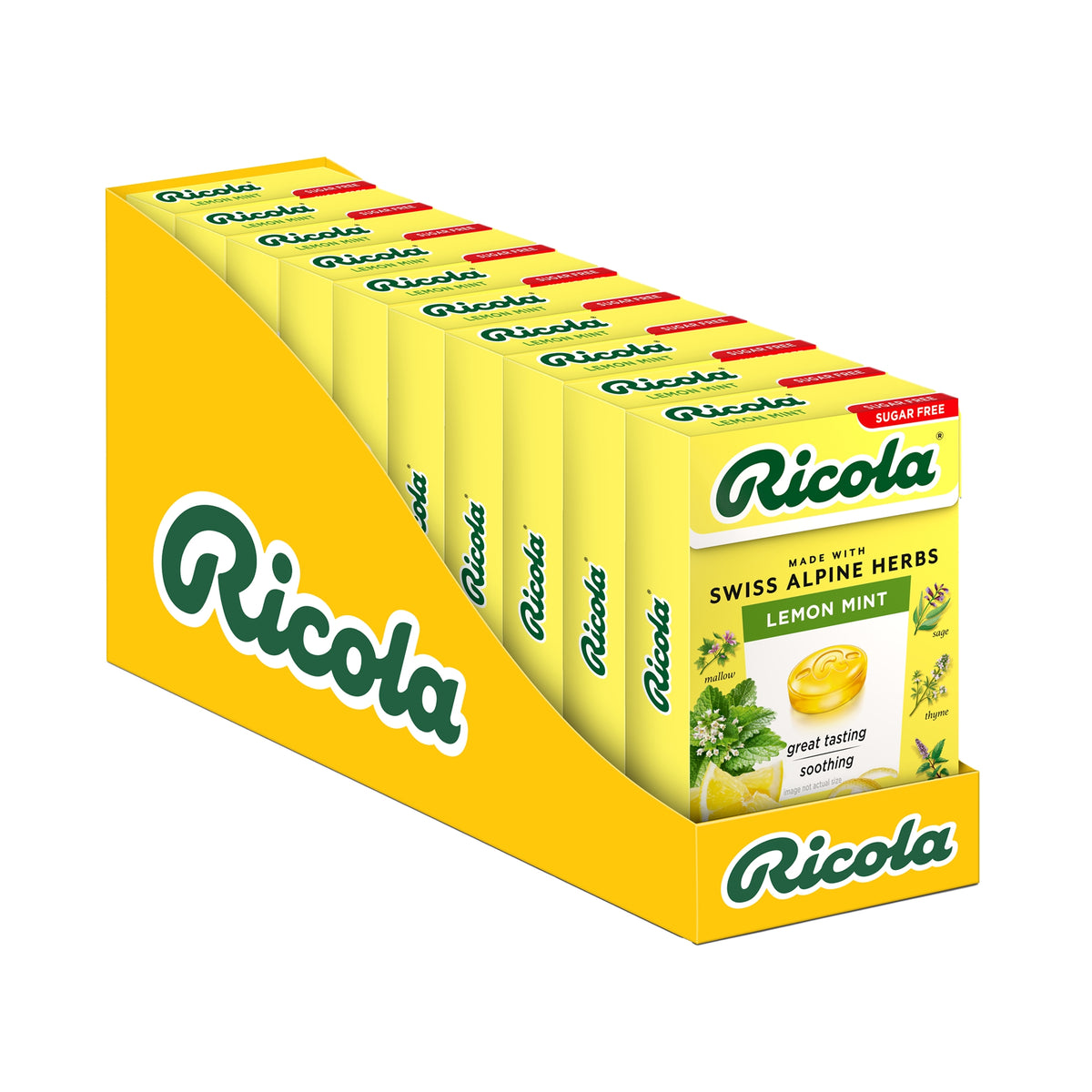 Ricola Sugar Free Lemon Mint Throat Drops Box, 18 Drops, 10 ct - product image 2