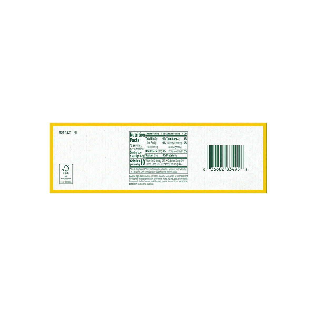 Ricola Sugar Free Lemon Mint Throat Drops Box, 18 Drops, 10 ct - product image 3
