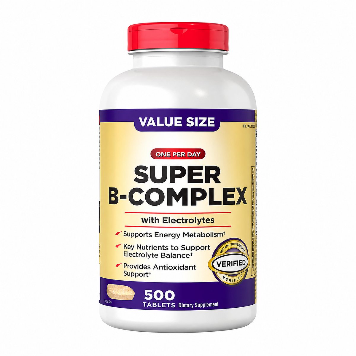 Kirkland Signature One Per Day Super B-Complex with Electrolytes, 500 tablets (1 Bottle)