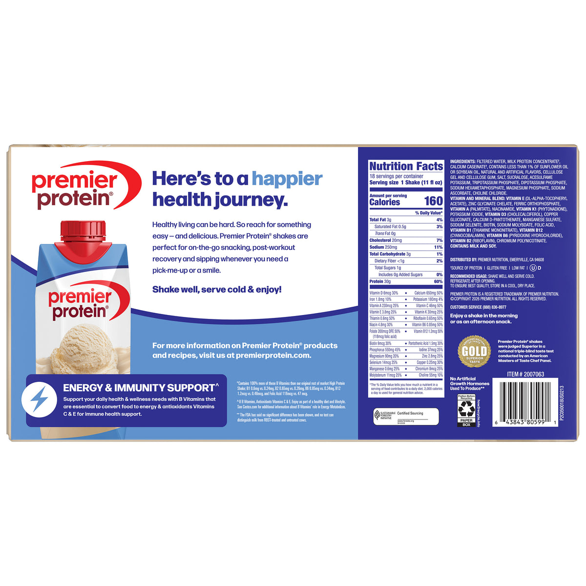 Premier Protein Shake, 30g Protein, Vanilla, 11 fl oz, 18 ct - product image 5