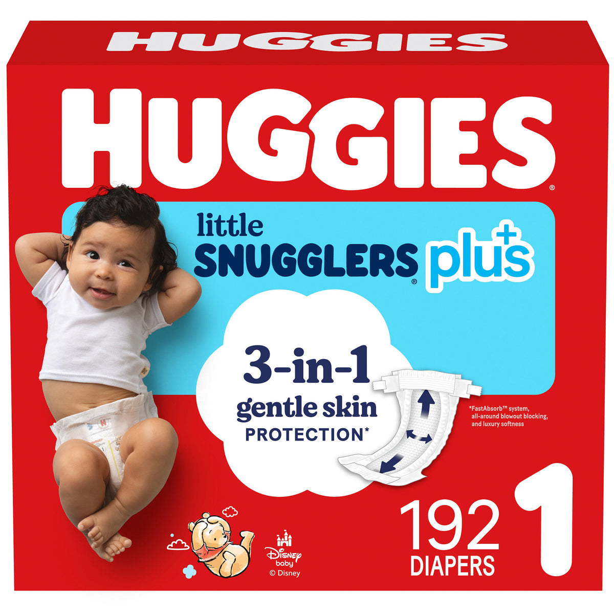 Huggies Little Snugglers Plus Diapers, Disney Baby, Size 1, 192 ct - product image 5