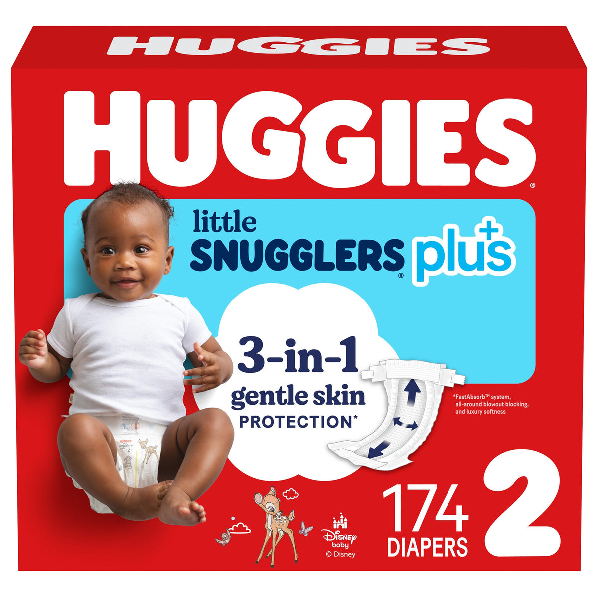 Huggies Little Snugglers Plus Diapers, Disney Baby, Size 2, 174 ct - product image 1