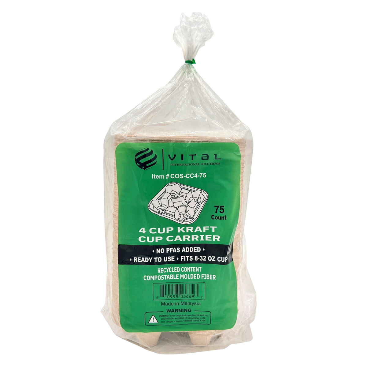 Vital International Solutions Beverage Carrier, 4 Cup, 75 ct - product image 2