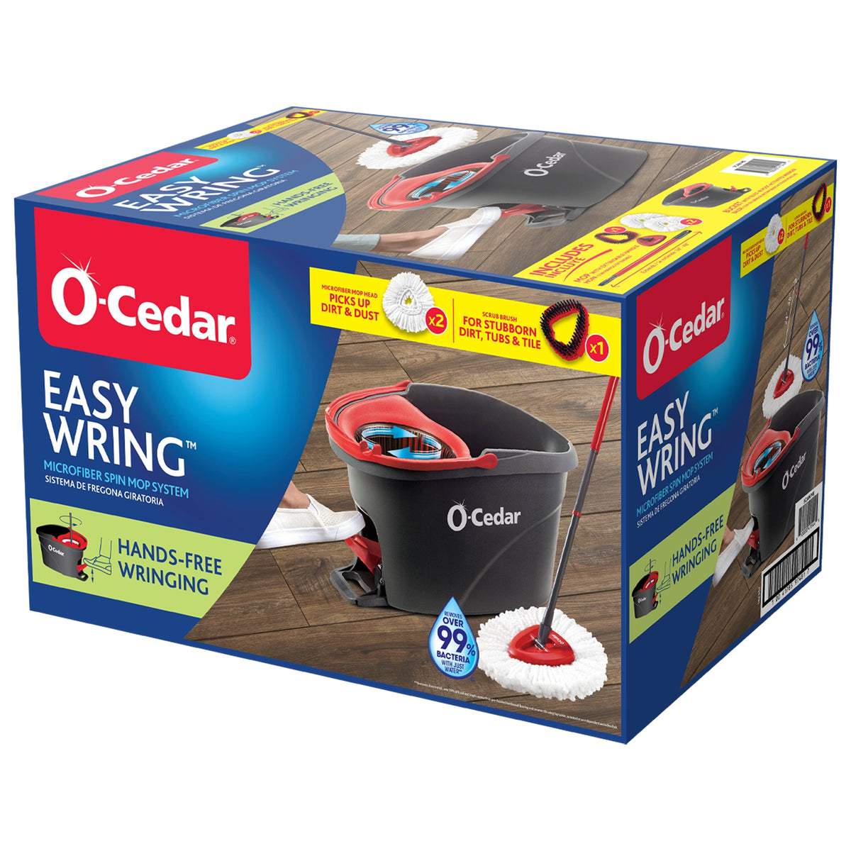 O-Cedar EasyWring Microfiber Spin Mop System with 2 Spin Mop Refills and Scrubber - product image 9