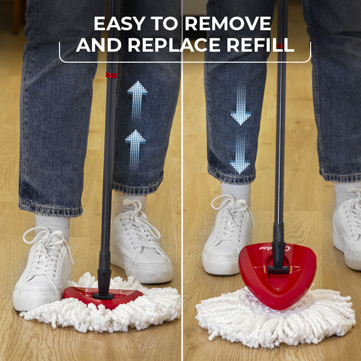 O-Cedar EasyWring Microfiber Spin Mop System with 2 Spin Mop Refills and Scrubber - product image 6