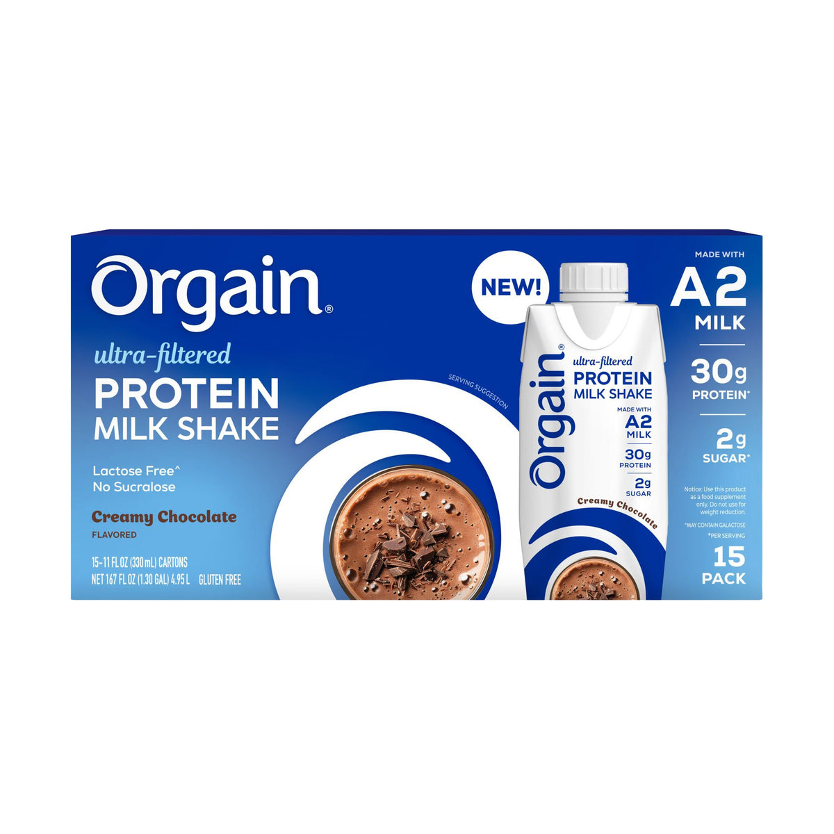 Orgain 30g Protein Shake, Ultra-Filtered, Creamy Chocolate, 11 fl oz, 15 ct - product image 3