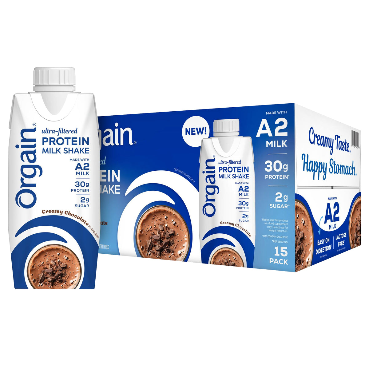 Orgain 30g Protein Shake, Ultra-Filtered, Creamy Chocolate, 11 fl oz, 15 ct - product image 1