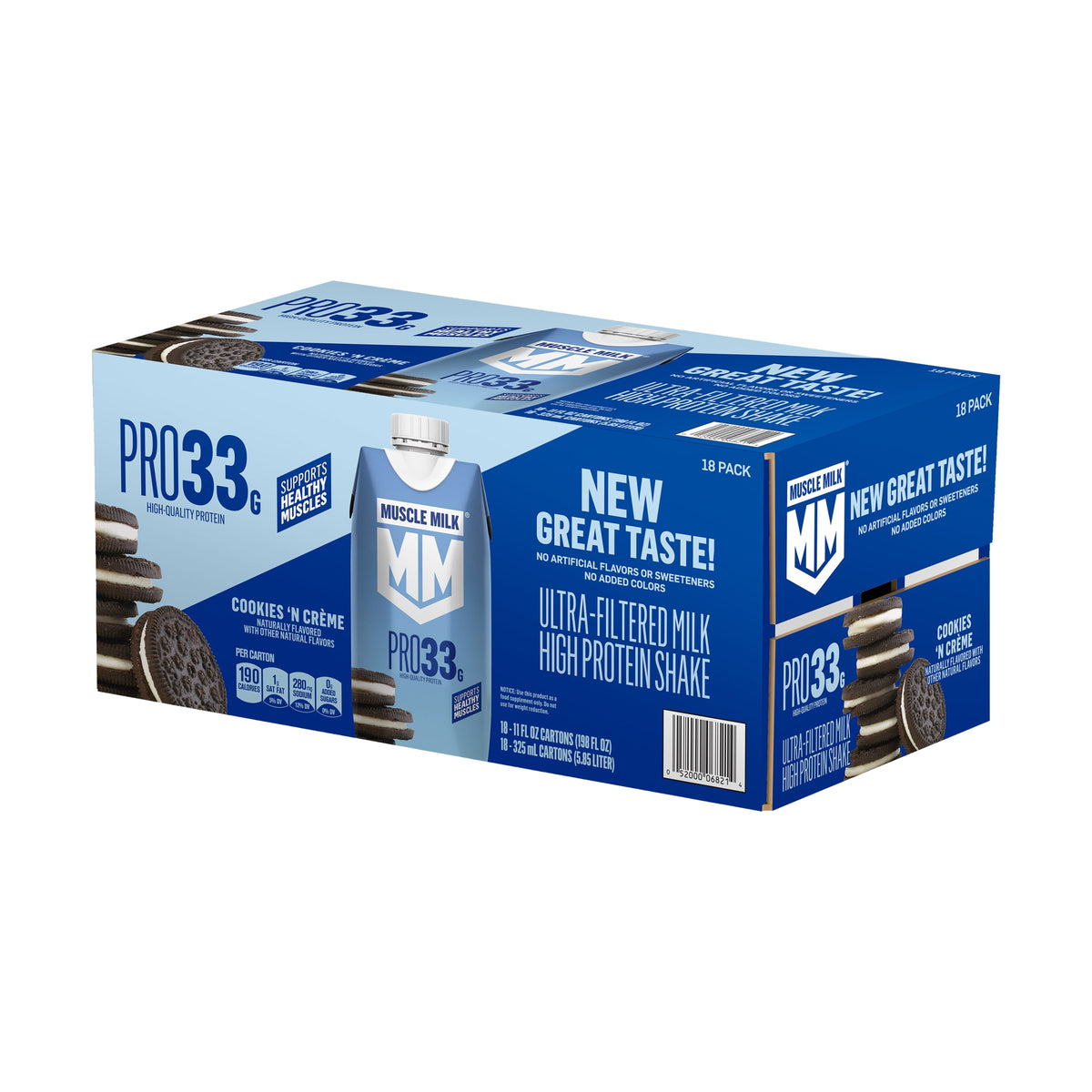 Muscle Milk Pro 33g Ultra-Filtered Milk High Protein Shake, Cookies 'n Creme, 11 fl oz, 18 ct - product image 1