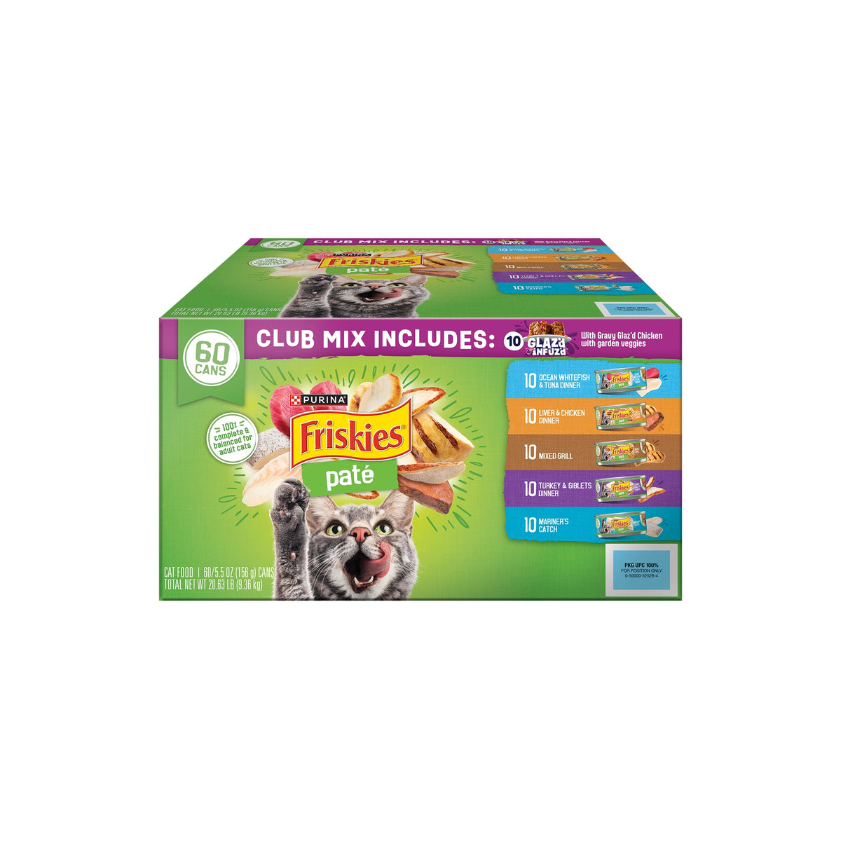 Purina Friskies Paté, Club Mix Variety Pack, 5.5 oz, 60 ct - product image 1