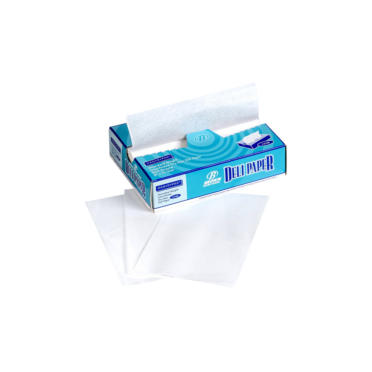 Interfolded Dry Waxed Deli Wrap, White, 8”L x 10-3/4”W, 500 ct - product image 1
