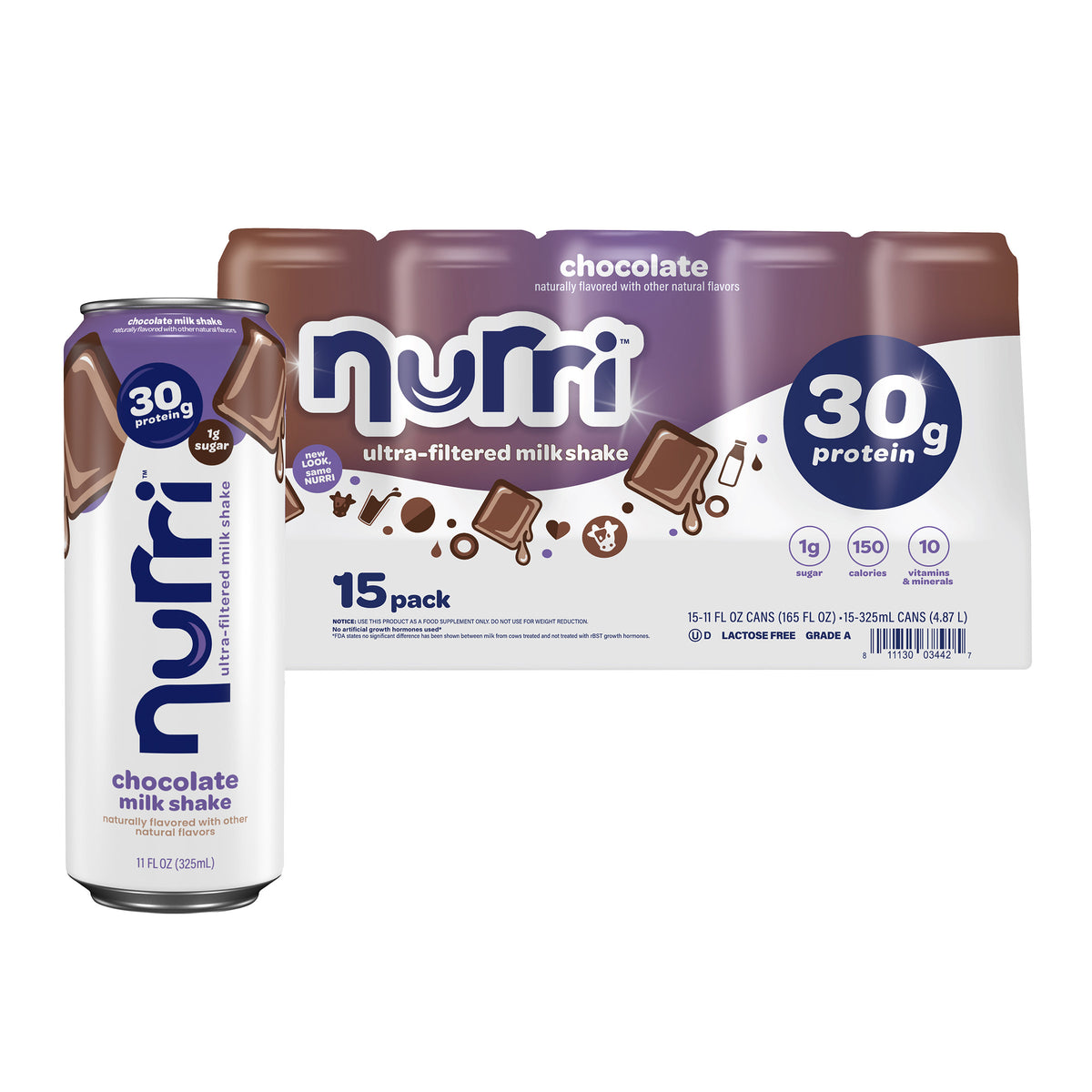 Nurri Ultra-Filtered Milk Shake, 30g Protein, Chocolate, 11 fl oz, 15 ct - product image 4