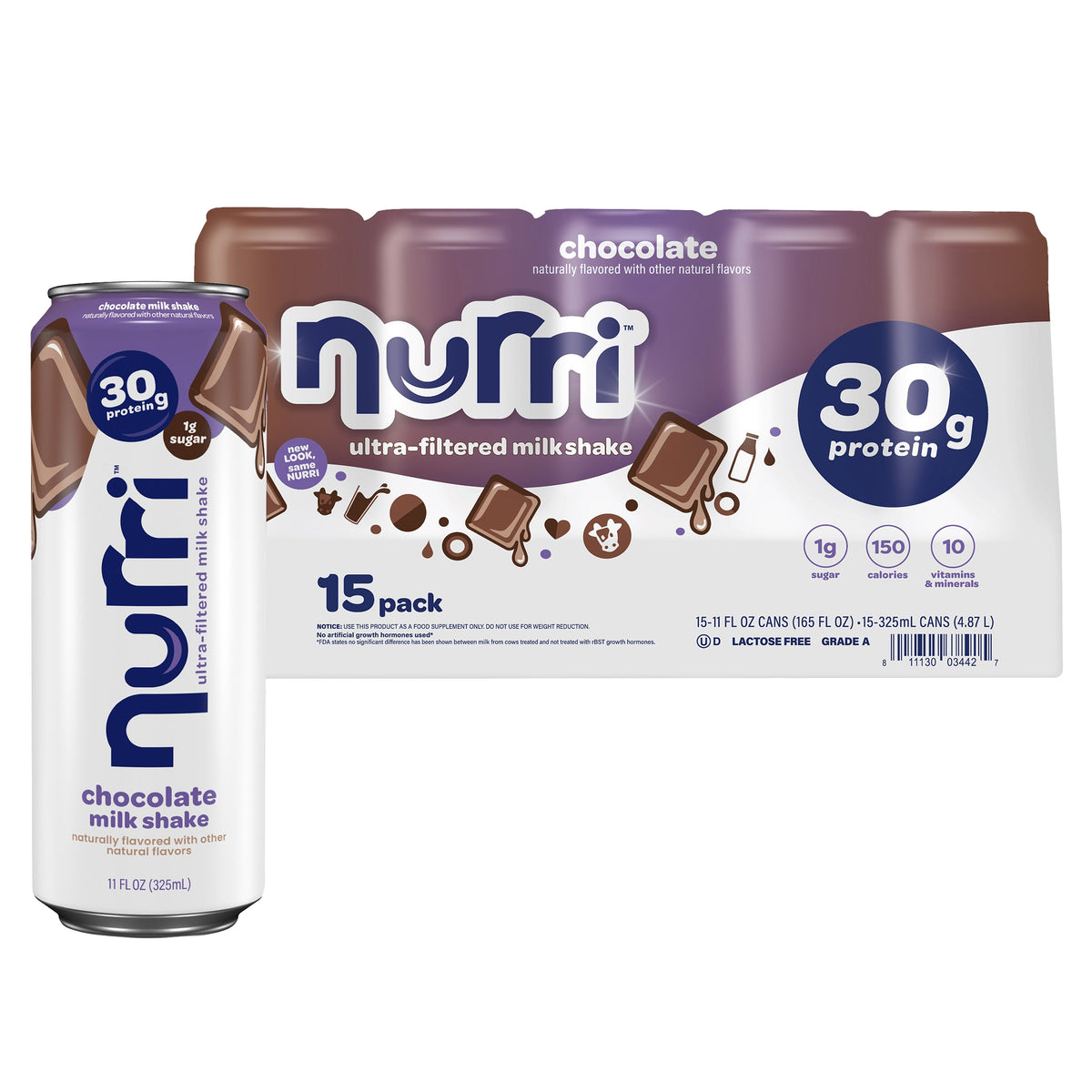 Nurri Ultra-Filtered Milk Shake, 30g Protein, Chocolate, 11 fl oz, 15 ct - product image 3