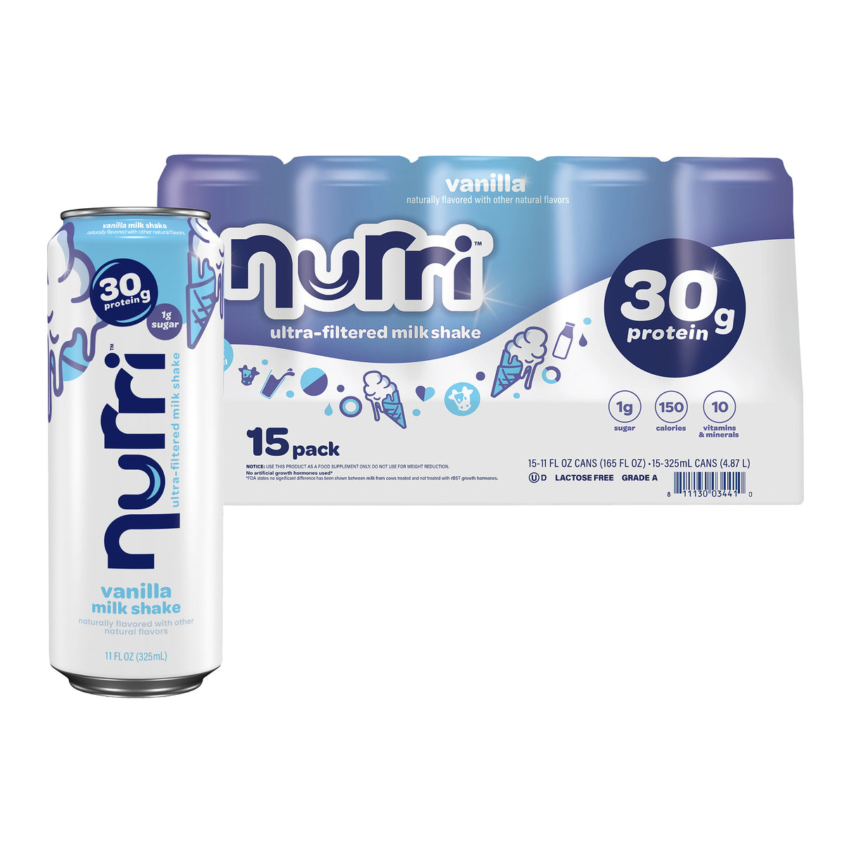 Nurri Ultra-Filtered Milk Shake, 30g Protein, Vanilla, 11 fl oz, 15 ct - product image 4