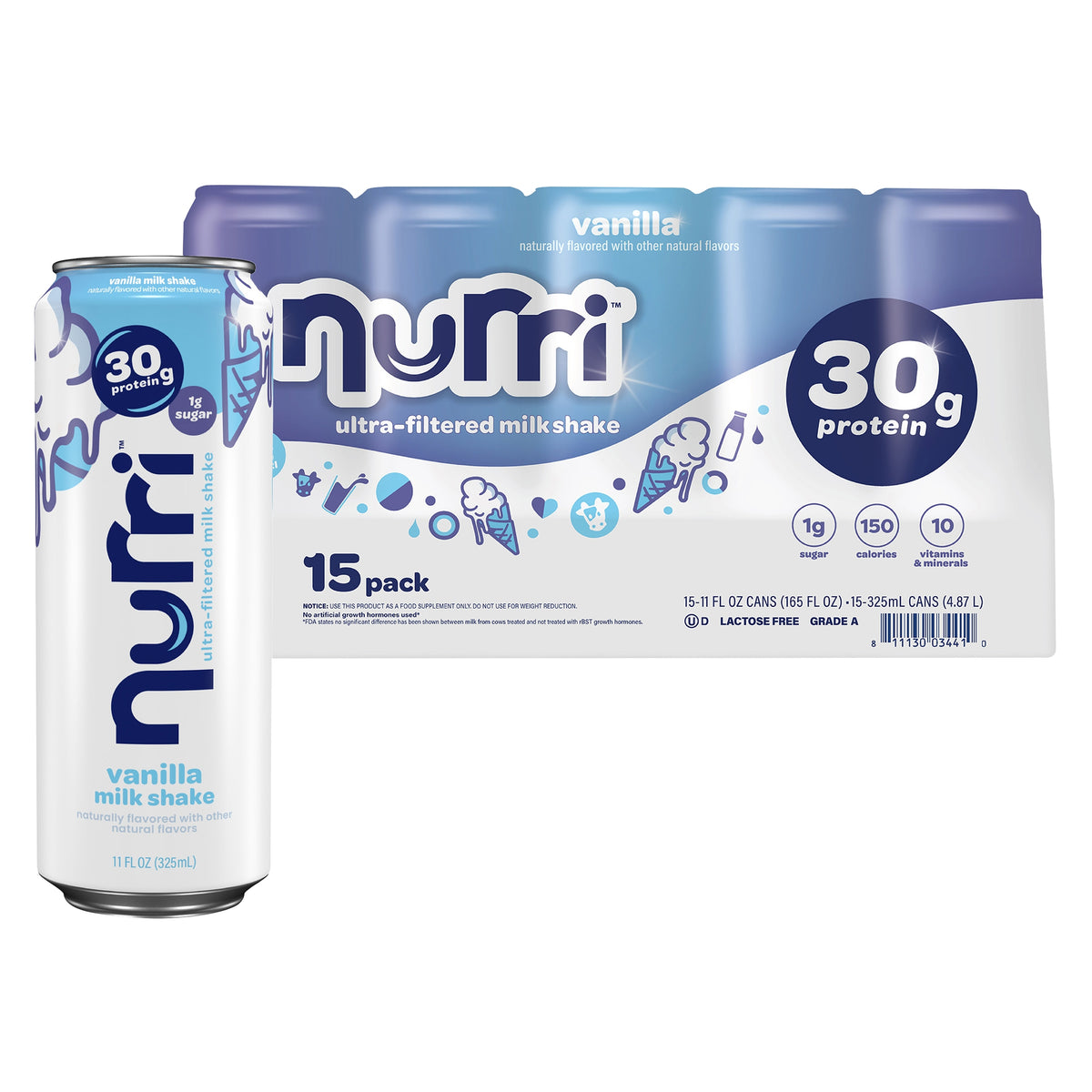 Nurri Ultra-Filtered Milk Shake, 30g Protein, Vanilla, 11 fl oz, 15 ct - product image 3