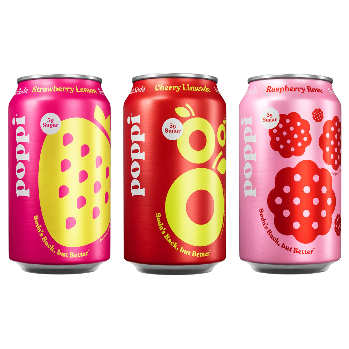 poppi Prebiotic Soda, Juicy Hits Variety Pack, 12 fl oz, 18 ct - product image 1