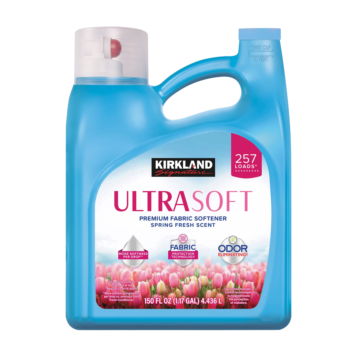 Kirland Signature Liquid Fabric Softener, Ultra Soft, Spring Fresh Scent, 257 Loads, 150 fl oz - product image 1