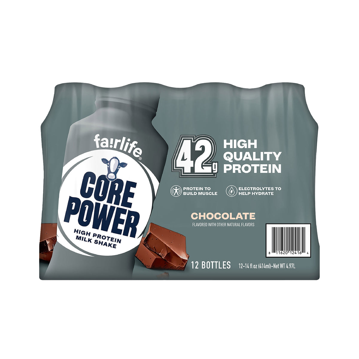 fairlife Core Power High Protein Shake, 42g Protein, Chocolate, 14 fl oz, 12 ct - product image 1
