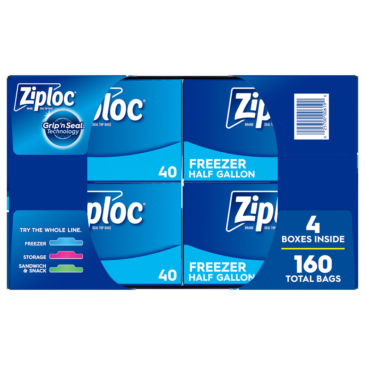 Ziploc Grip 'n Seal Freezer Bags, Half Gallon, 160 ct - product image 4