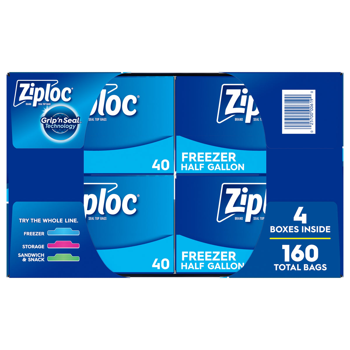 Ziploc Grip 'n Seal Freezer Bags, Half Gallon, 160 ct - product image 3