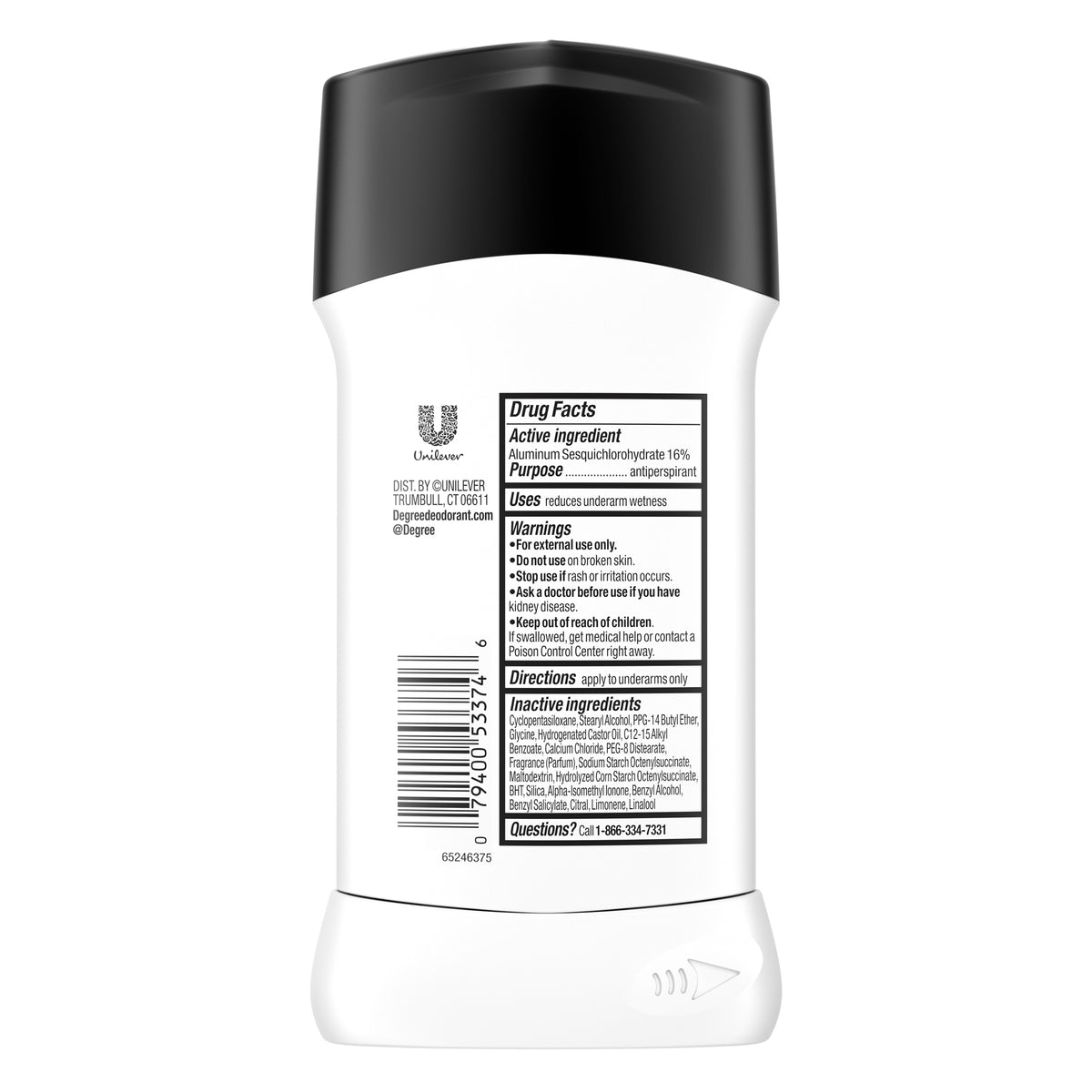 Degree Max Protection+ 5-in-1 Antiperspirant Deodorant, Black and White, 2.6 oz, 6 ct - product image 4