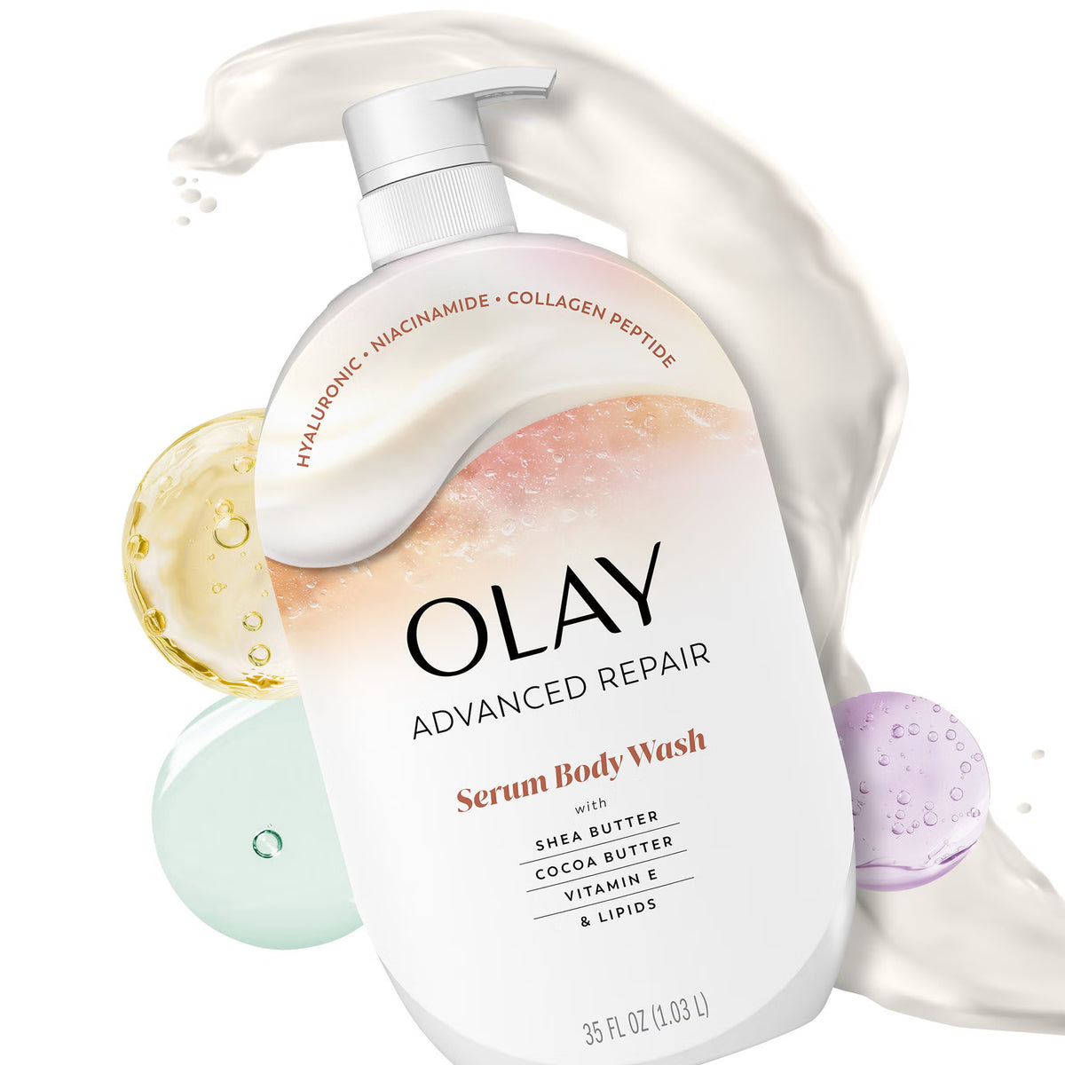 Olay Advanced Repair Serum Body Wash, 35 fl oz, 2 ct - image 3