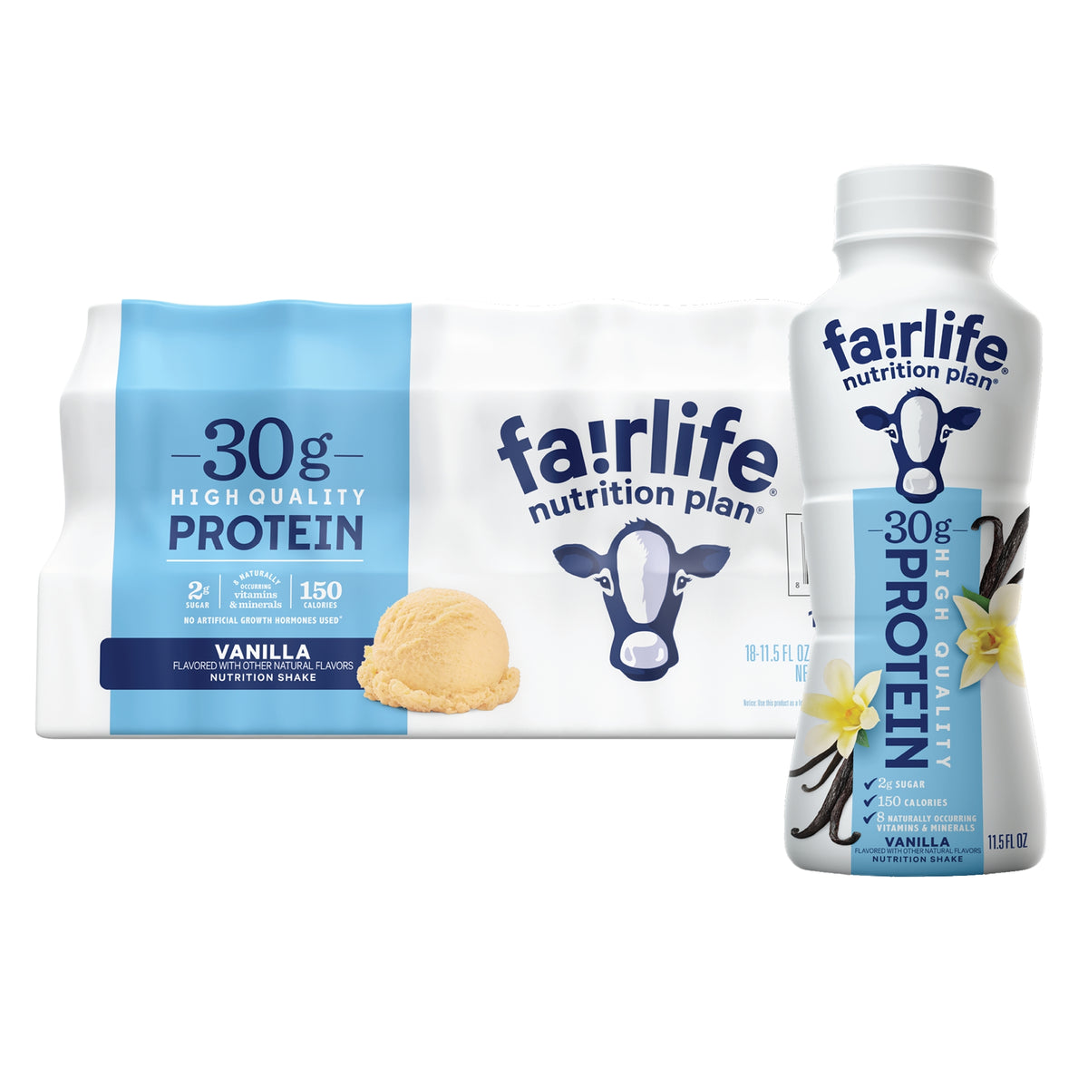 fairlife Nutrition Plan Protein Shake, 30g Protein, Vanilla, 11.5 fl oz, 18 ct - product image 1