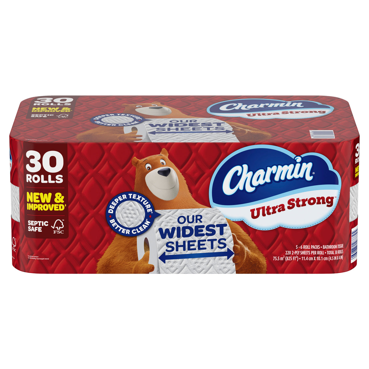 Charmin Ultra Strong Bath Tissue, 2-Ply, 4.5" x 4", 220 Sheets, 30 ct - product image 5