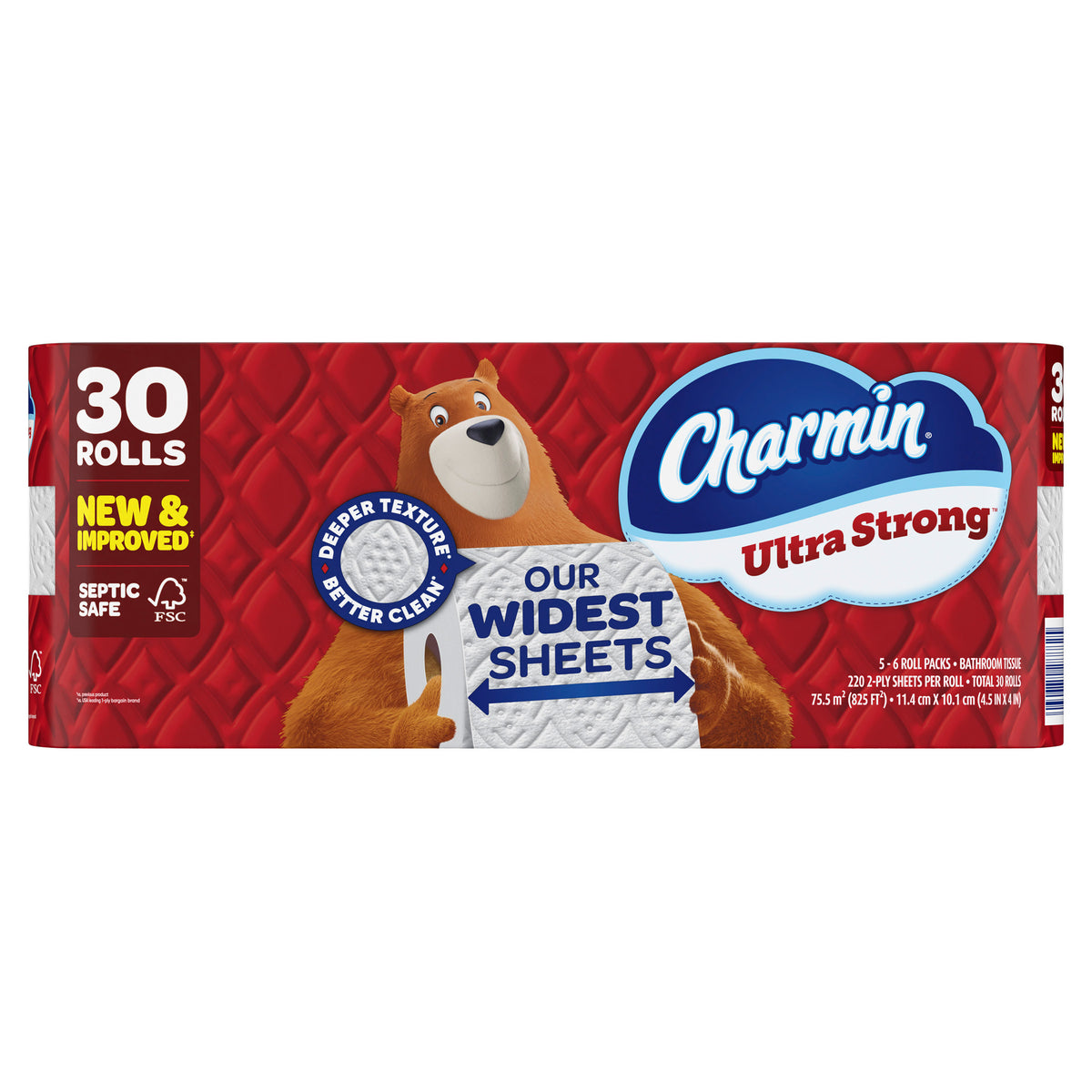Charmin Ultra Strong Bath Tissue, 2-Ply, 4.5" x 4", 220 Sheets, 30 ct - product image 6