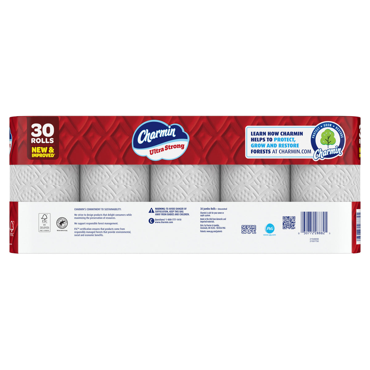 Charmin Ultra Strong Bath Tissue, 2-Ply, 4.5" x 4", 220 Sheets, 30 ct - product image 8