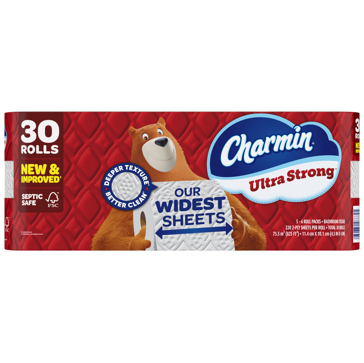 Charmin Ultra Strong Bath Tissue, 2-Ply, 4.5" x 4", 220 Sheets, 30 ct - product image 2