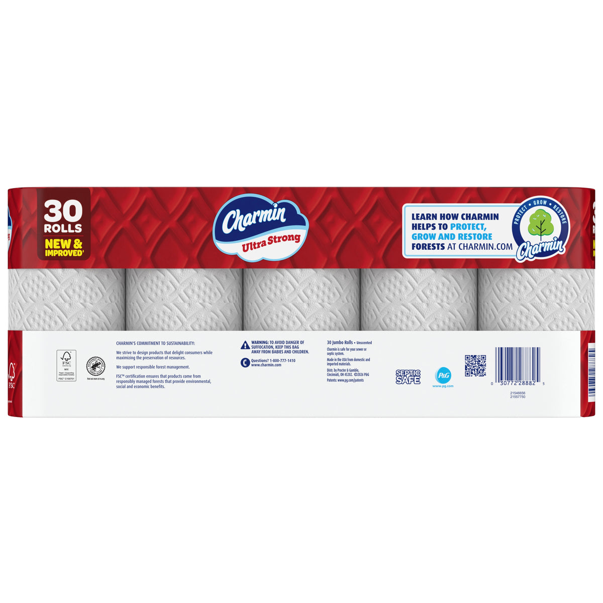 Charmin Ultra Strong Bath Tissue, 2-Ply, 4.5" x 4", 220 Sheets, 30 ct - product image 3
