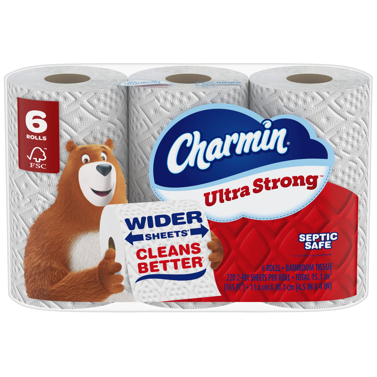 Charmin Ultra Strong Bath Tissue, 2-Ply, 4.5" x 4", 220 Sheets, 30 ct - product image 4