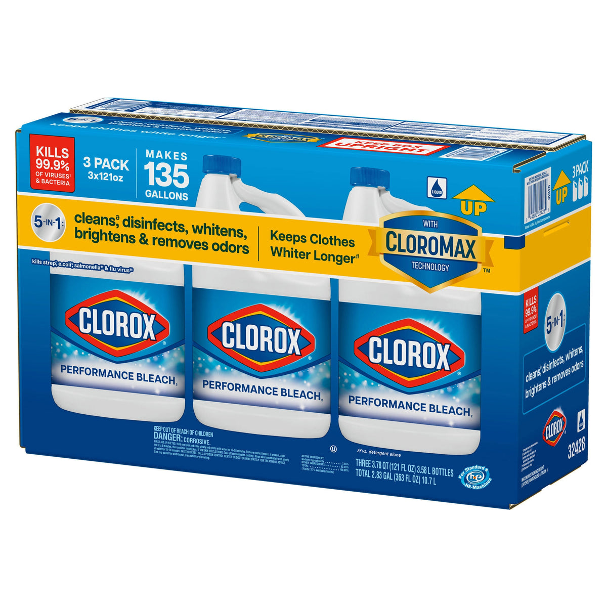 Clorox Performance Bleach with CloroMax, Concentrated, 121 fl oz, 3 ct - product image 7