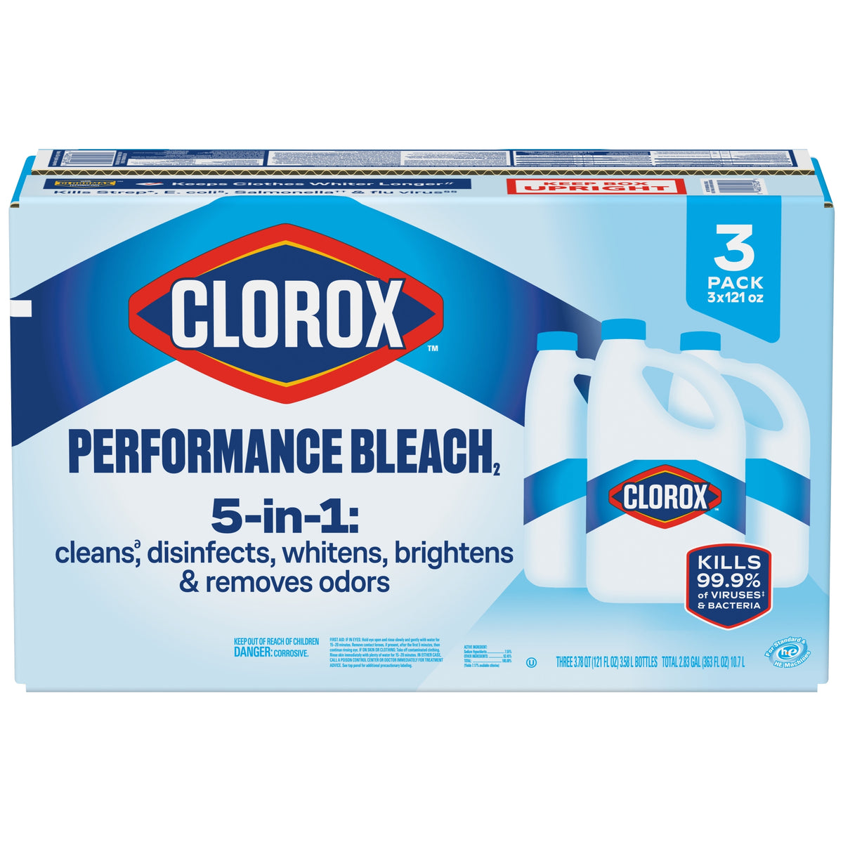 Clorox Performance Bleach with CloroMax, Concentrated, 121 fl oz, 3 ct - product image 3