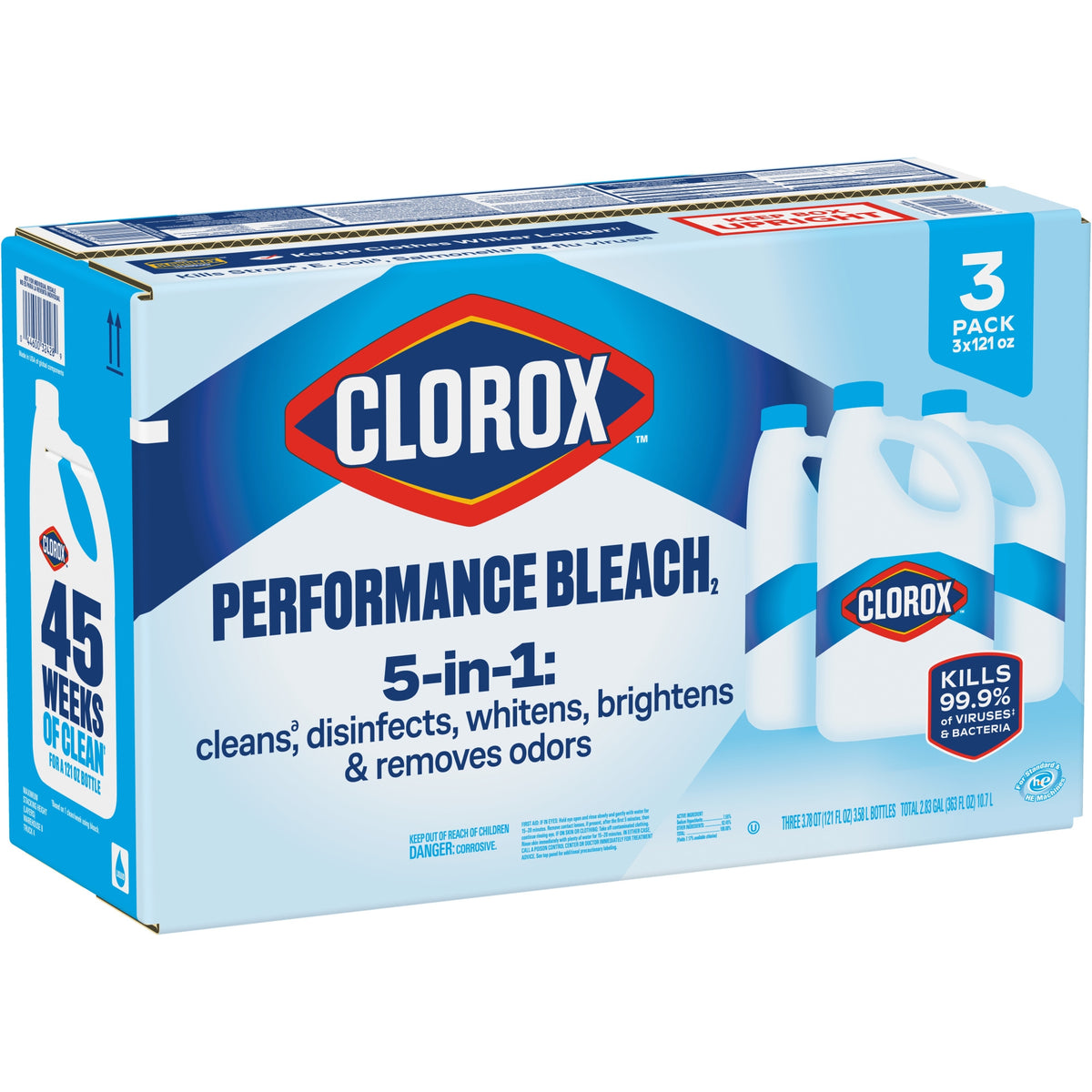 Clorox Performance Bleach with CloroMax, Concentrated, 121 fl oz, 3 ct - product image 5