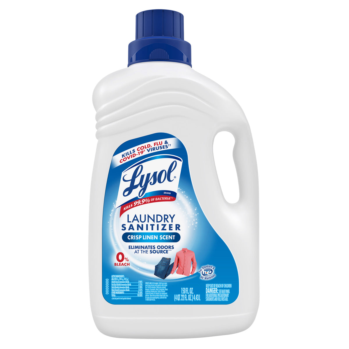 Lysol Liquid Laundry Sanitizer, HE Compatible, Crisp Linen, 150 fl oz - product image 2